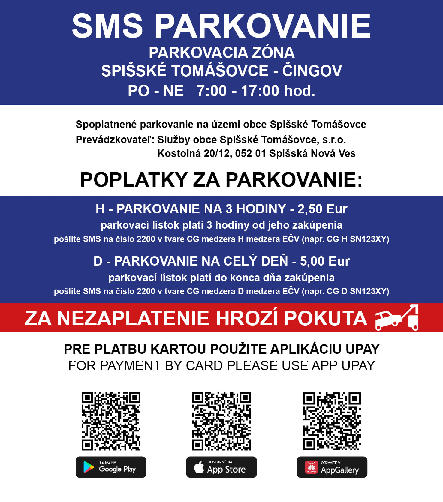 Parkovanie Čingov